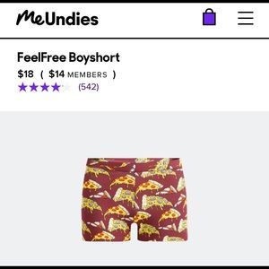 Boyshort underwear New unopened Me Undies Pizza size small